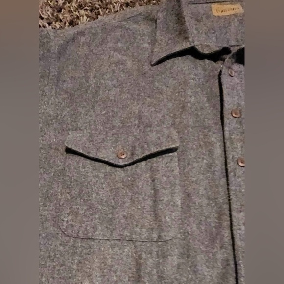 St. John’s Bay Men’s 2XLT Heavyweight 100% Cotton Gray Button Down Shirt EUC - Picture 3 of 4